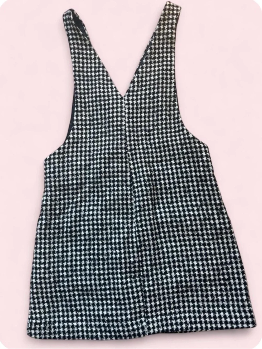 Zara Black & Cream Houndstooth Pinafore